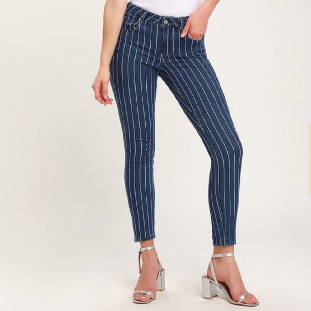 Lulus Unpublished Pinstriped Skinnies